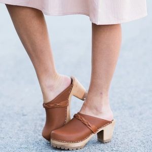 Mia Elsa Clog Brown Leather Slip On Clog Size 39 / 9